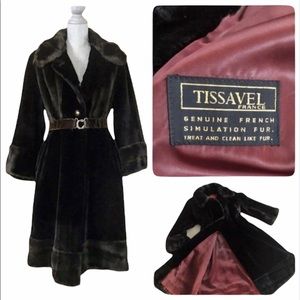 Vintage 60’s/70’s brown faux fur coat Tissavel